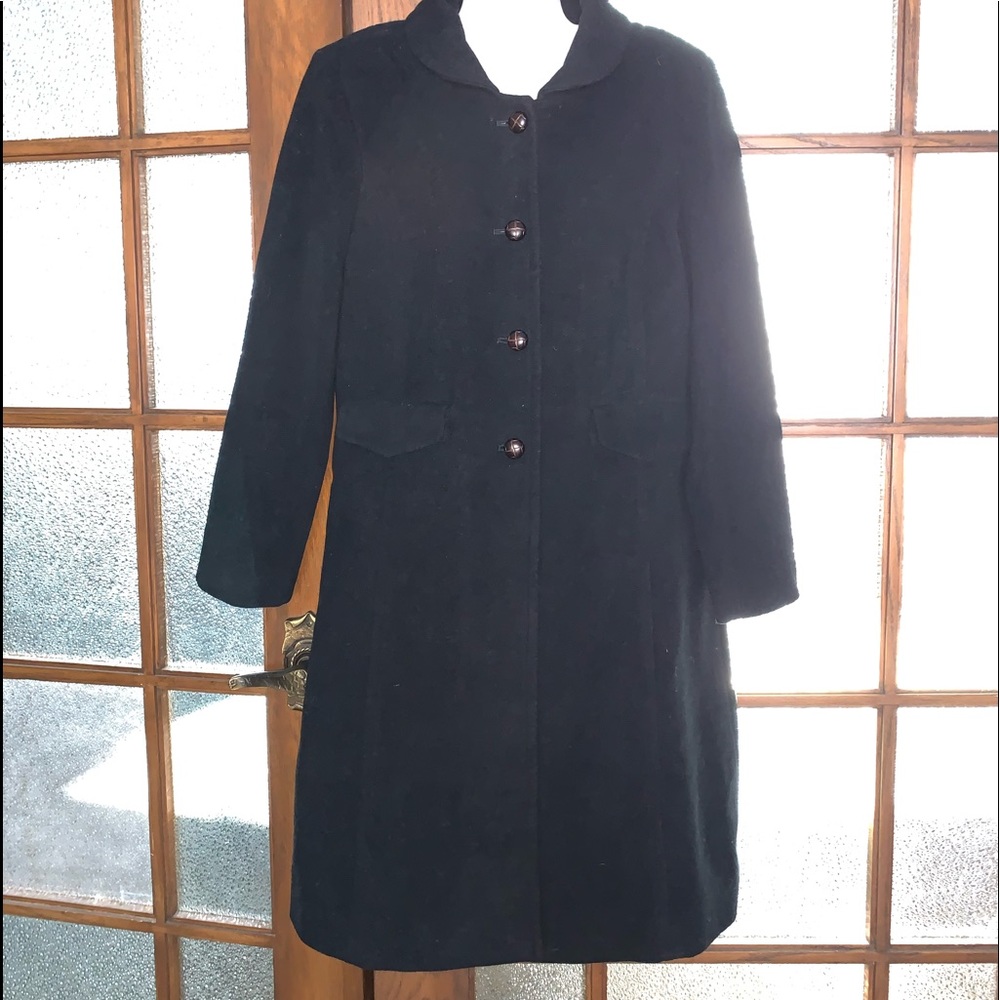 Classic Black Women's Wool Coat - Timeless Winter Jacket